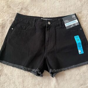 Primark Black Jean Shorts with Frayed Hem